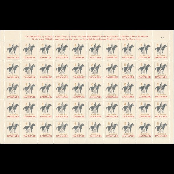 1941, Kong Christian X til hest, helark, ufoldet, prima kvalitet,