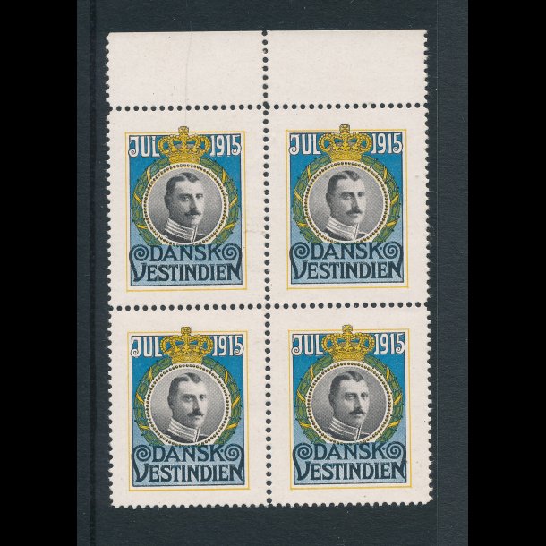 1915, Dansk Vestindien, Christian X, 4-blok, **,