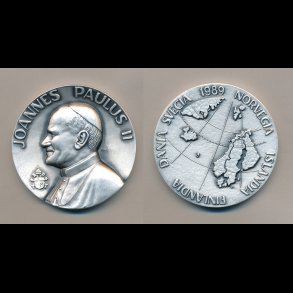 1989, Joannes Paulus II, Skandinavien Tour, 183 g, Sporrong, 925/1000 s�lv,