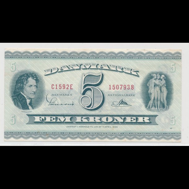 1959, 5 kroner, seddel, 01,