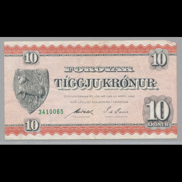 1962, Frerne, 10 krnur, seddel, 1,