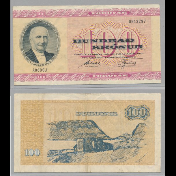 1972, Frerne, 100 krnur, erstatningsseddel 0J, 1, S 26,