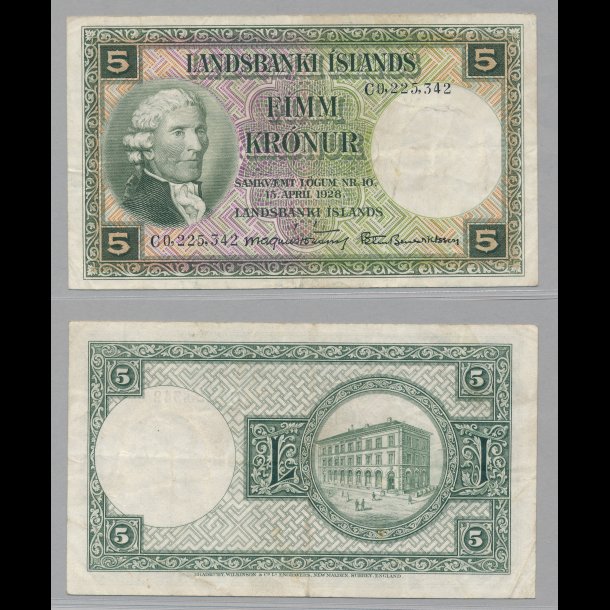 1948, Island, 10 krnur, seddel, 01 / 1+, S 36,