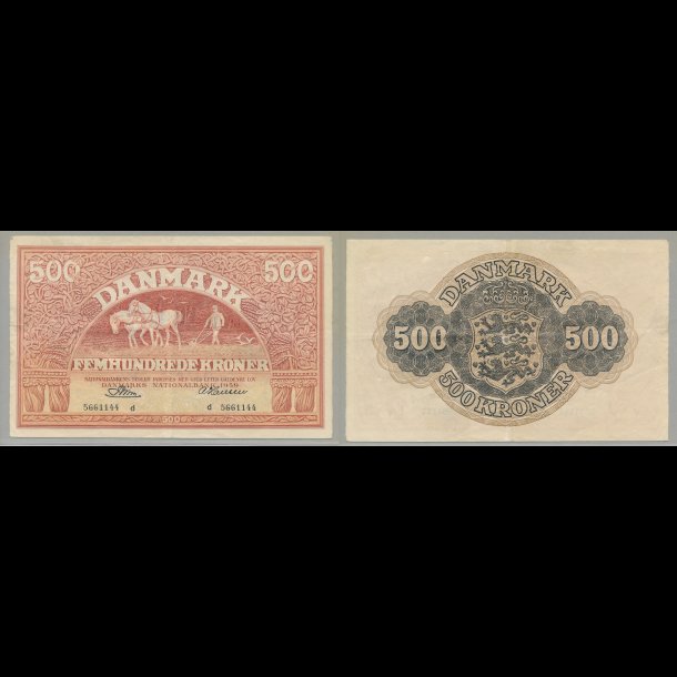 1959, 500 kroner, seddel, S 127, 1+ / 01,