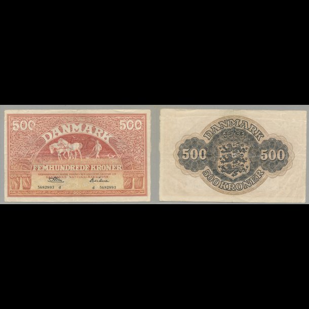 1959, 500 kroner, seddel, S 127, 1+, 