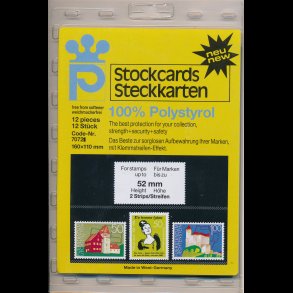 Stockcards, 12 stk, 2 striber, 52 mm hj, 7272,