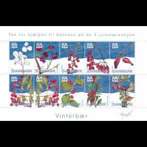 2004, Vinterb�r, almindelig miniark,