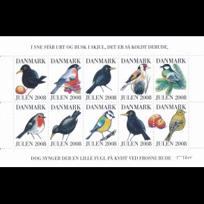 2008, I sne st�r urt og busk i skjul, almindelig miniark,