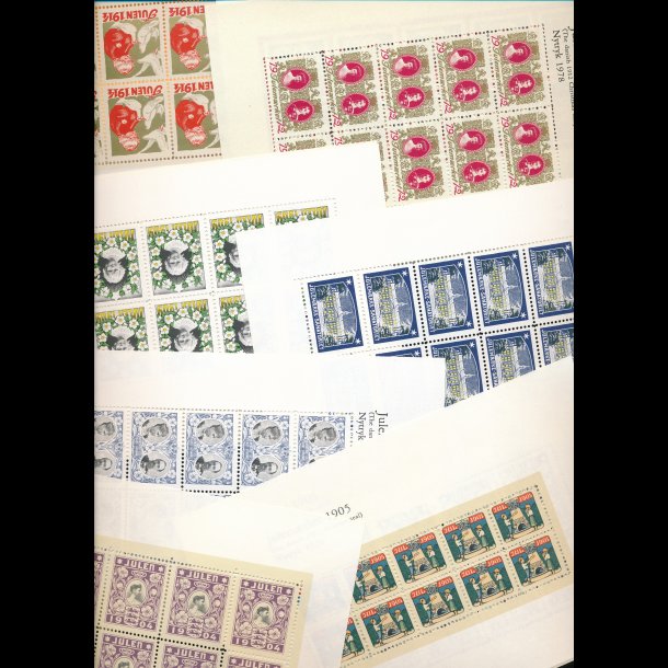 1904-1930, 1941-1944, Nytryks-ark, ialt 34 stk, katalogvrdi 3.010,-kr