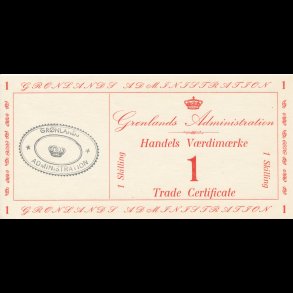 1941, Grnland, 1 skilling, Handels Vrdimrker, 0, TILBUD,