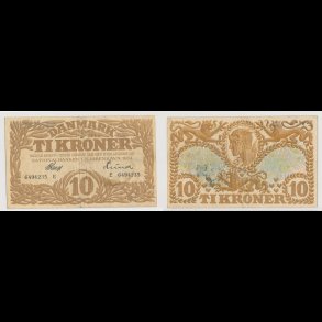 1934, 10 kroner, E, seddel, S 104, 1+,
