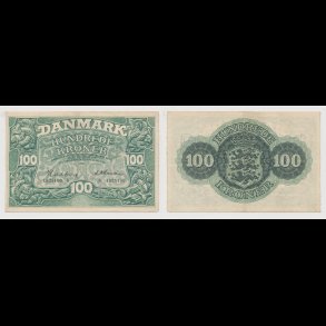 1946, 100 kroner, H, seddel, S 126, 1+, tynd plet,