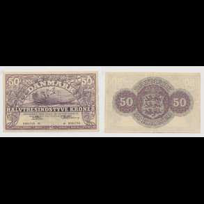 1954, 50 kroner, M, seddel, S 124, 1+,