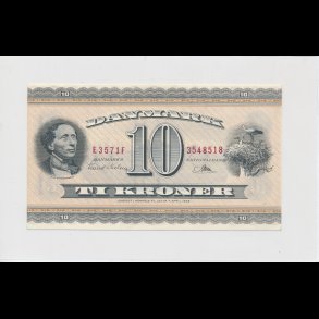 1957, 10 kroner, E3, seddel, S 132, 0, HCA,