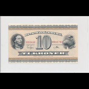 1954, 10 kroner, C5, seddel, S 132, 0, HCA,