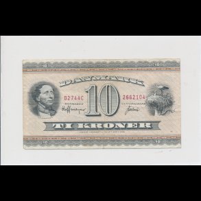 1974, 10 kroner, D2, seddel, S 133, 1, HCA,