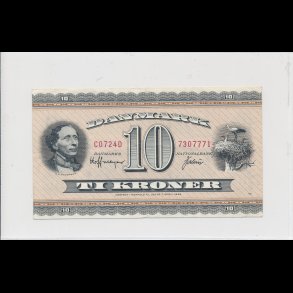 1972, 10 kroner, C0, seddel, S 133, 1+, HCA,