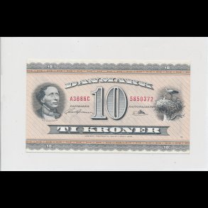 1968, 10 kroner, A3, seddel, S 133, 0, HCA,