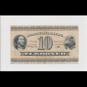 1959, 10 kroner, F5, seddel, S 133, 1-, HCA,