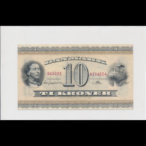 1955, 10 kroner, D4, seddel, S 132, 1+, HCA,