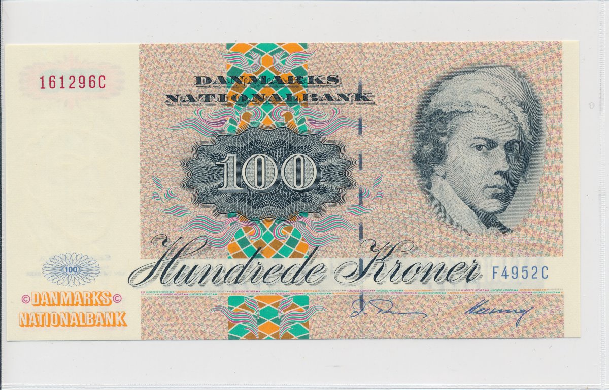 1995, 100 kroner, F4, seddel, S 143, 0, - 100 kroner seddel ...