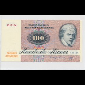 1991, 100 kroner, E1, seddel, S 142, 0,