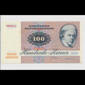 1984, 100 kroner, C6, seddel, S 142, 0,