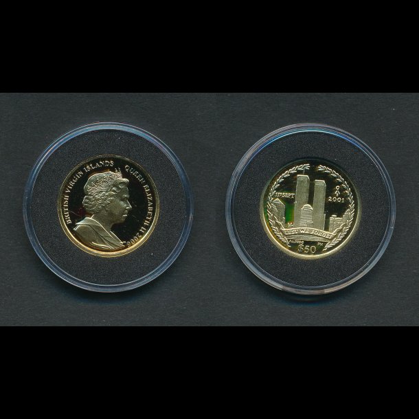2006, British Virgin Isl., 50 dollars, World Trade Center, proof, 6,22 g, 99,9% guldmnt,