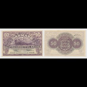 1954, 50 kroner, M, seddel, S 124, 01,