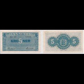 1944, 5 kroner, seddel, S 118, 0,