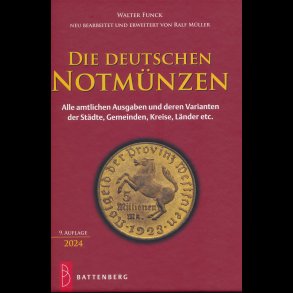 Die Deutschen Notm�nzen, 9. udgave, 2024, Walter Funck, hard copy, 768 sider,