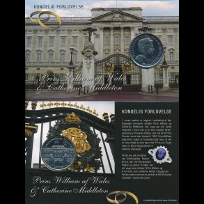 2010, Isle of Man, 1 crown, Prins William af Wales og Catherine Middleton,