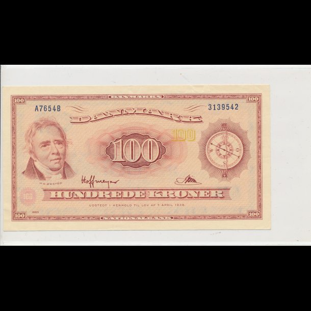 1965, 100 kroner, A7, seddel, S 137, 01,