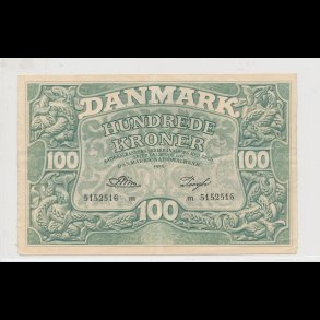 1953, 100 kroner, M, seddel, S 126, 1+,