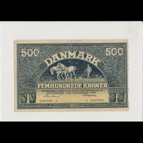 1941, 500 kroner, plovmand, seddel, 1,