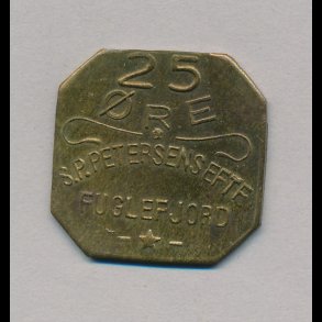 Fuglefjord, 25 re, S.P.Petersens Eftf, stor skrift, 