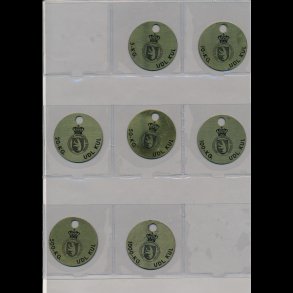 1964-1972, Grnland, Kultegn, udenlandsk kul, komplet st p 7 vrdier, messing, blandet kvalitet,
