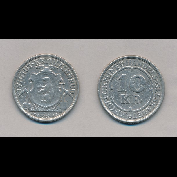 Kryolith Mine &amp; Handelsselskab, 10 kroner, 1922, 
