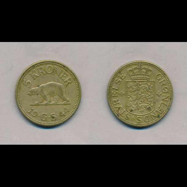 1944, Grnland, 5 krone, 1(+), TILBUD