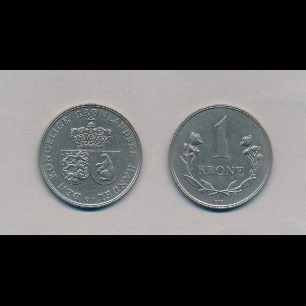 1964, Grnland, 1 krone, 01, /7-25