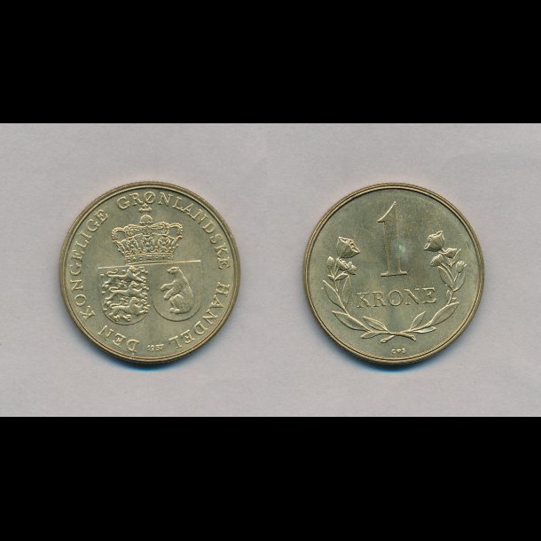 1957, Grnland, 1 krone, 01,