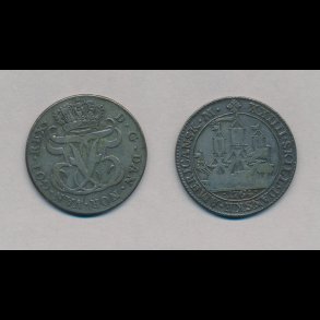 1764, Dansk Vestindien, Frederik V, 24 skilling, S 7, SAMTIDS FORFALSKNING,