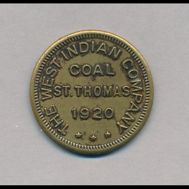 1920, The West Indian Compagny, Coal, St Thomas, 1+, let pudset,