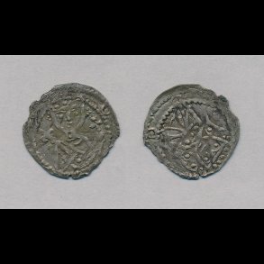 1182 - 1202, Knud VI, pennig, Roskilde, 1+, kantskade,