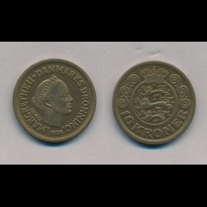 GP 36, prvemnt 1986, 10 kroner, 01 / 0, mrk patina, NEDSAT fra 350,-kr