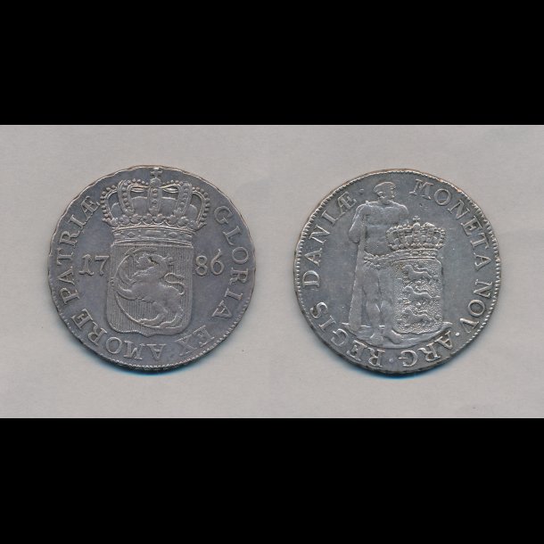 1786, Christian VII, Albertsdaler,1+, H 22B, /7-25