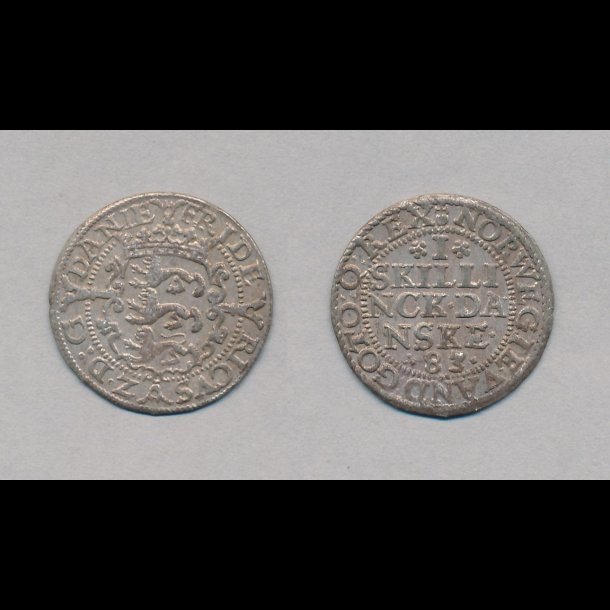 1583, Frederik II, 1 skilling danske, 01, H 28, FLOT! 8/25
