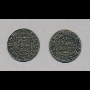 1677, Christian V, 1 skilling, 1, S4, H75A, 8/25