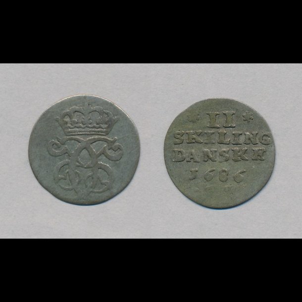 1686, Christian V, 2 skilling, 1, HS 4,