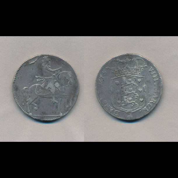 1672, Christian V, 2 kroner, glat bund, 1+, H 72,